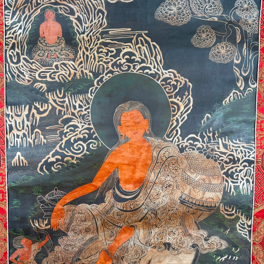 Hand-Painted Milarepa Thangka
