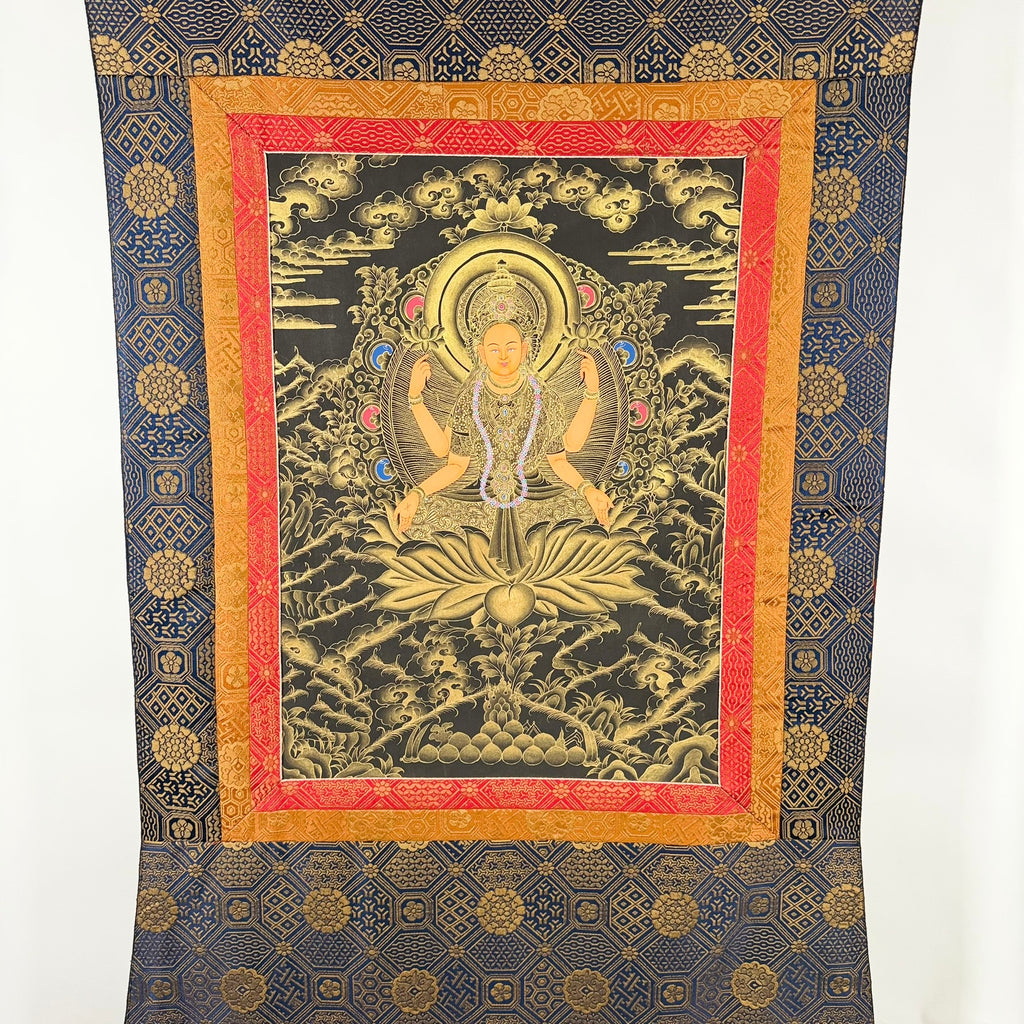 Hand-Painted Chenrezig Thangka