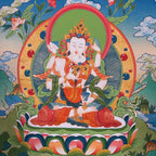 Hand-Painted White Tara Thangka