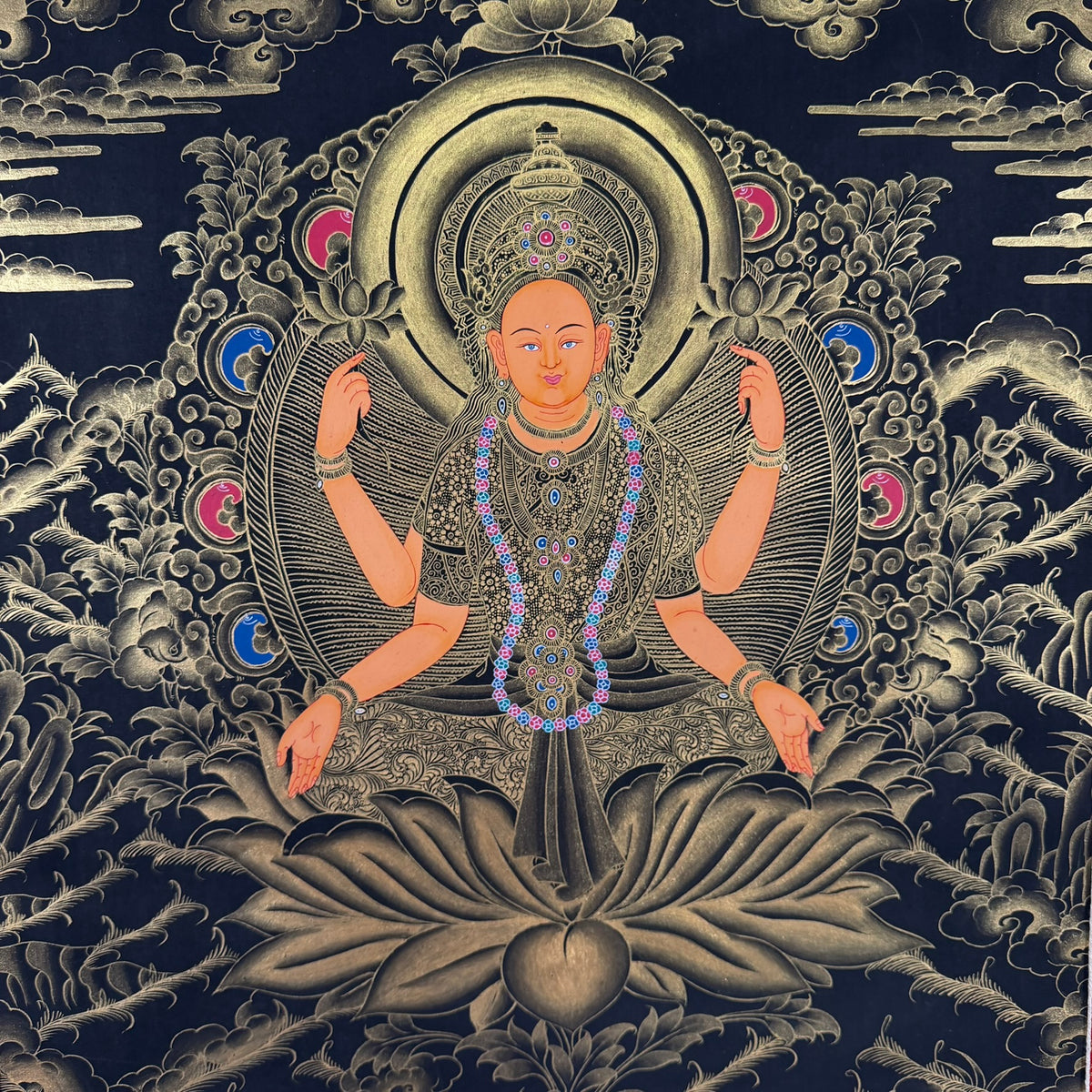 Hand-Painted Chenrezig Thangka
