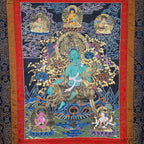 Hand-Painted Green Tara Thangka