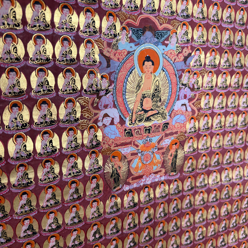 Hand-Painted 1,000 Buddhas Thangka