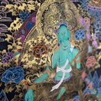Hand-Painted Green Tara Thangka
