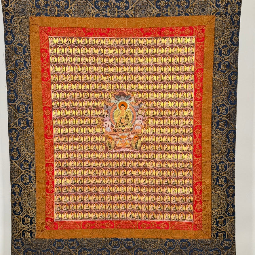 Hand-Painted 1,000 Buddhas Thangka