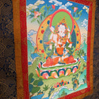 Hand-Painted White Tara Thangka
