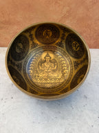 Hand Etched Bowl — 6.75" W x 3.5" H, D Note, 900g