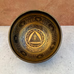 Hand Etched Bowl — 7.25" W x 3.25" H, B Note, 866g