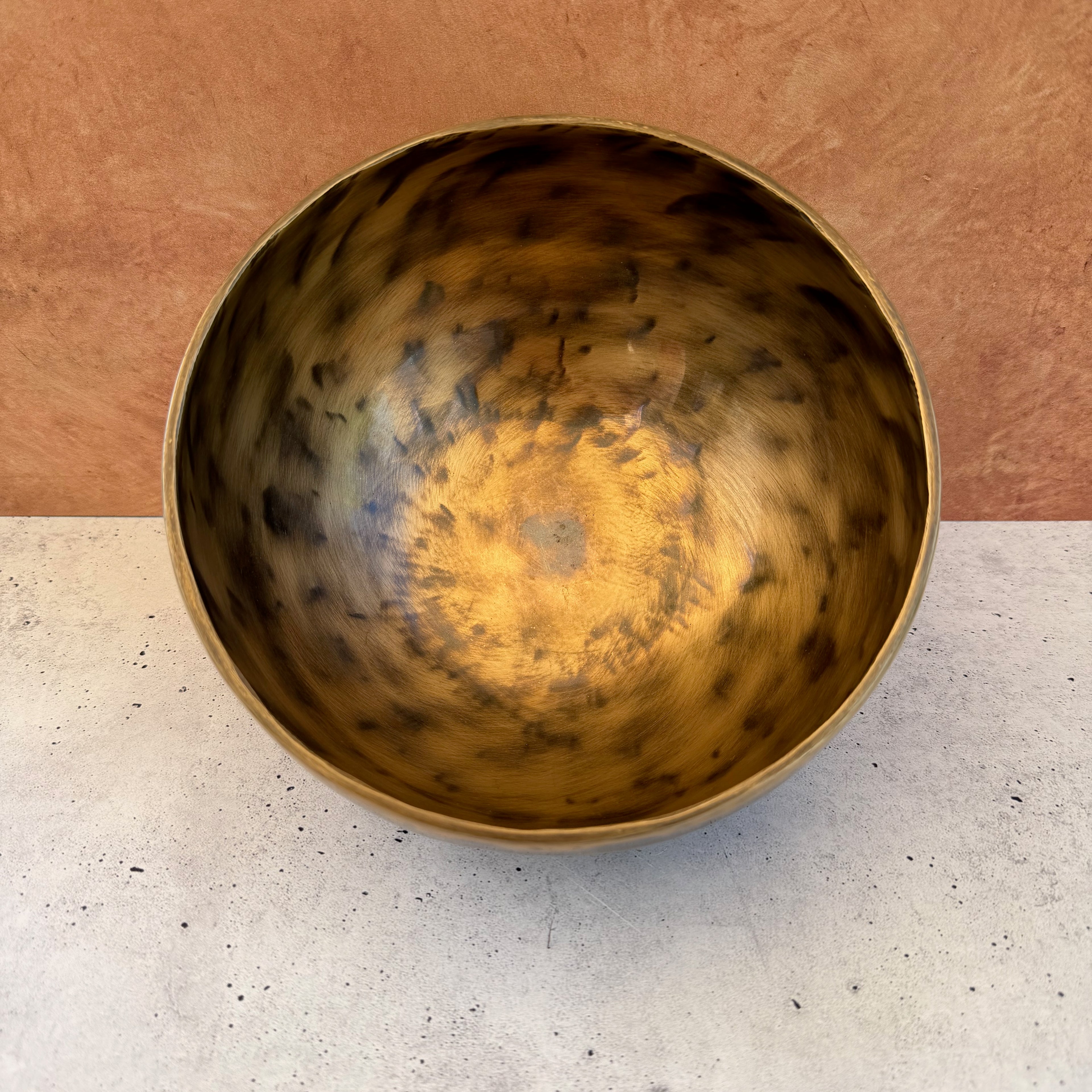 Hand-Hammered Singing Bowl — 7.00" W x 3.50" H, A Note, 802g