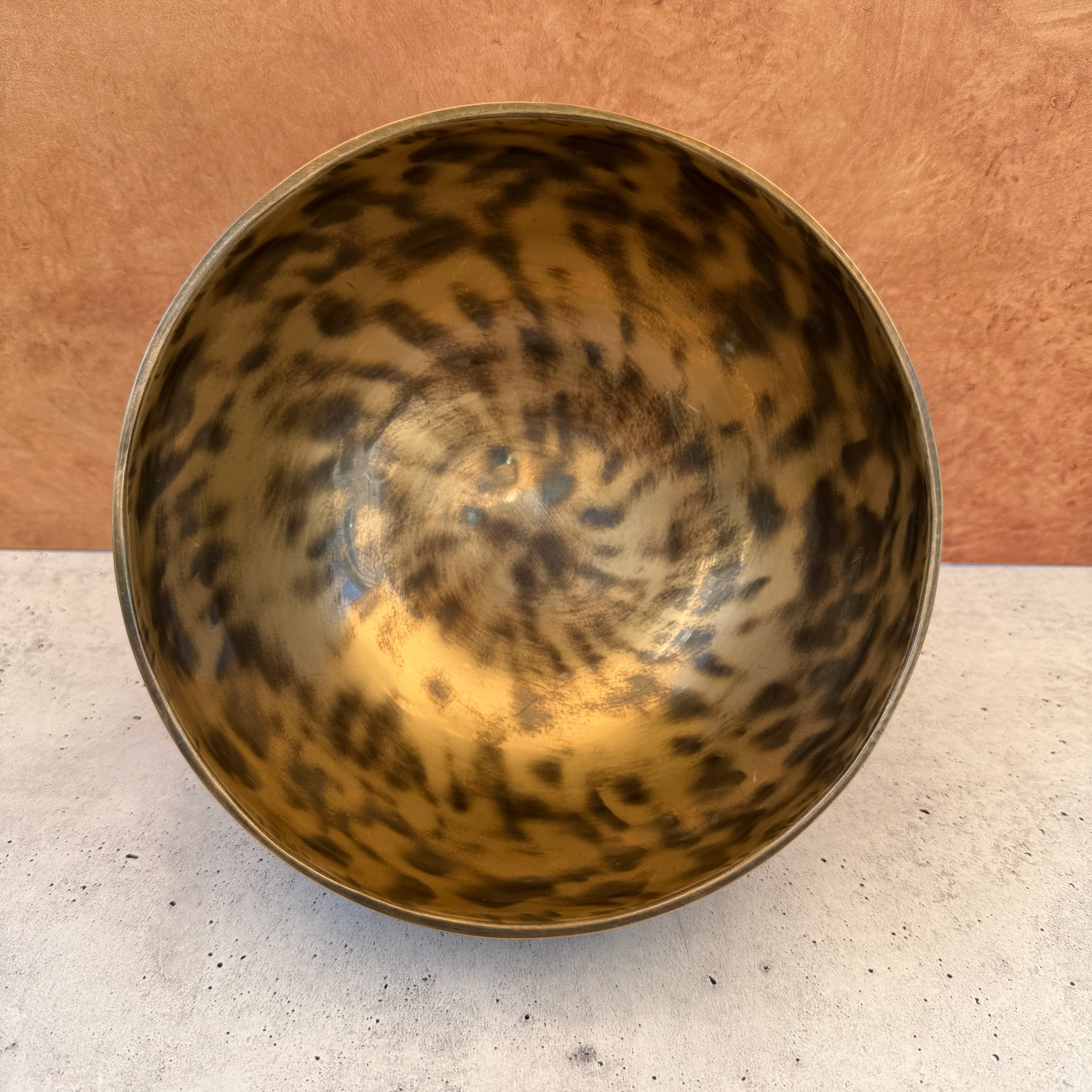 Hand-Hammered Singing Bowl — 7.75" W x 3.75" H, F Note, 1060g