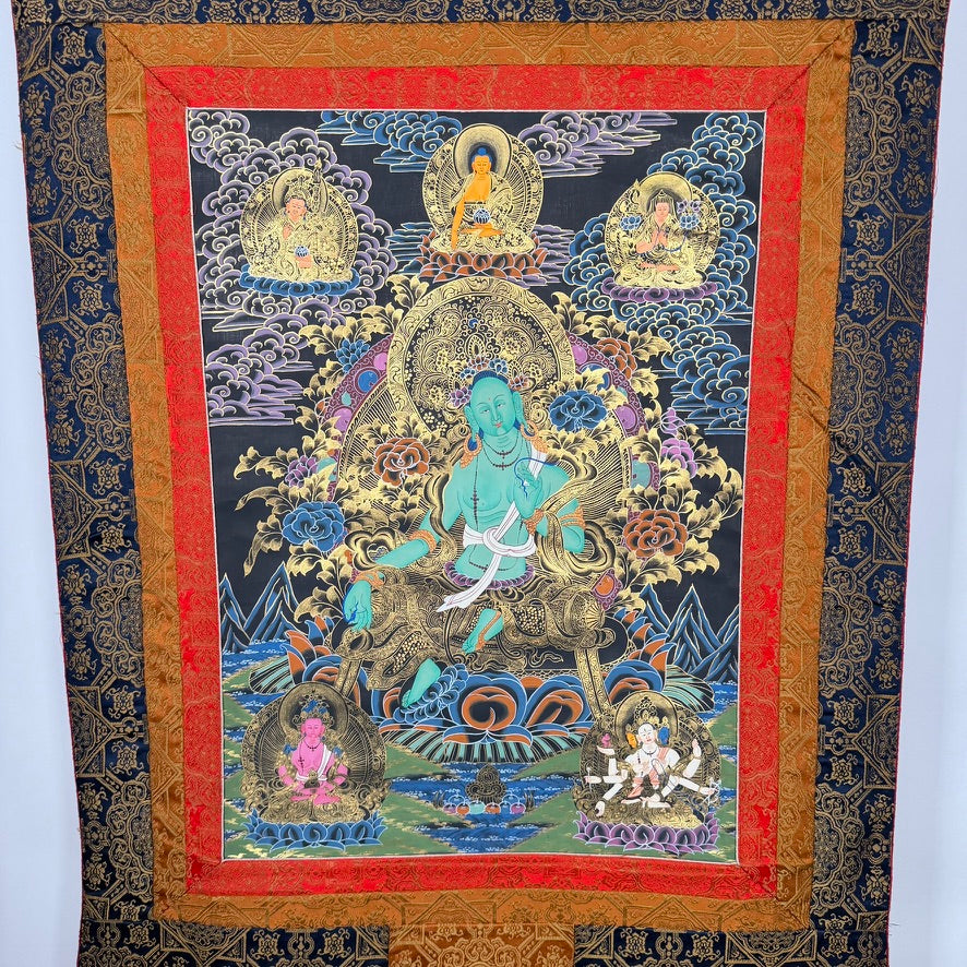 Hand-Painted Green Tara Thangka