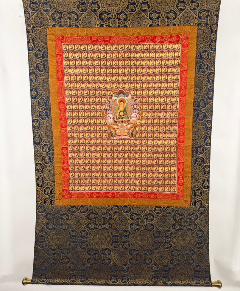 Hand-Painted 1,000 Buddhas Thangka